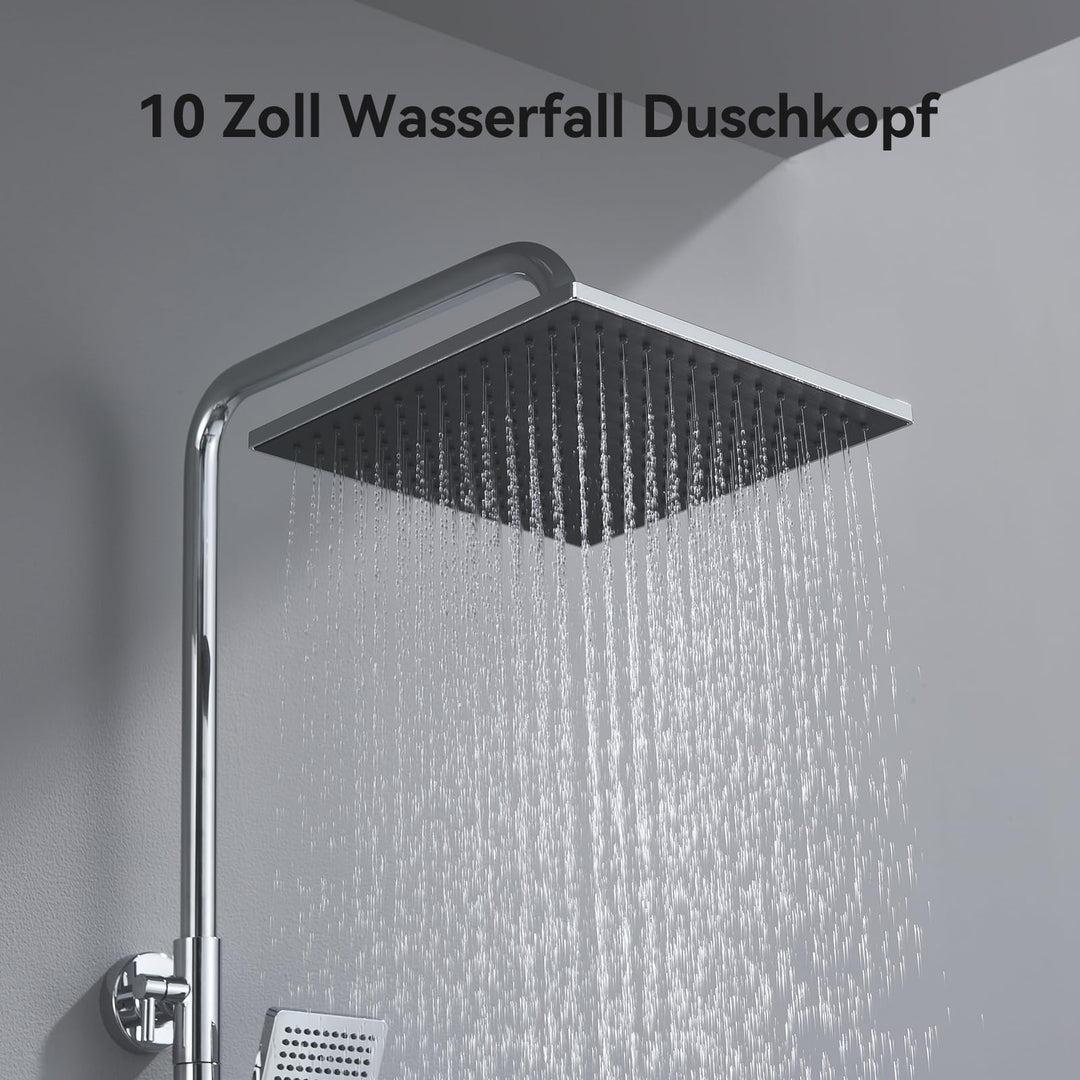 Regendusche ohne Armatur Edelstahl 25x25cm höhenverstellbar 74-109cm - Bild 4