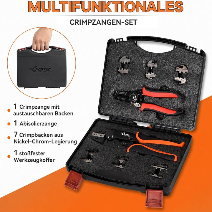 Crimpzangen-Set 9-teilig mit Wechselbacken 0,5–35 mm² Ratsche - Bild 4
