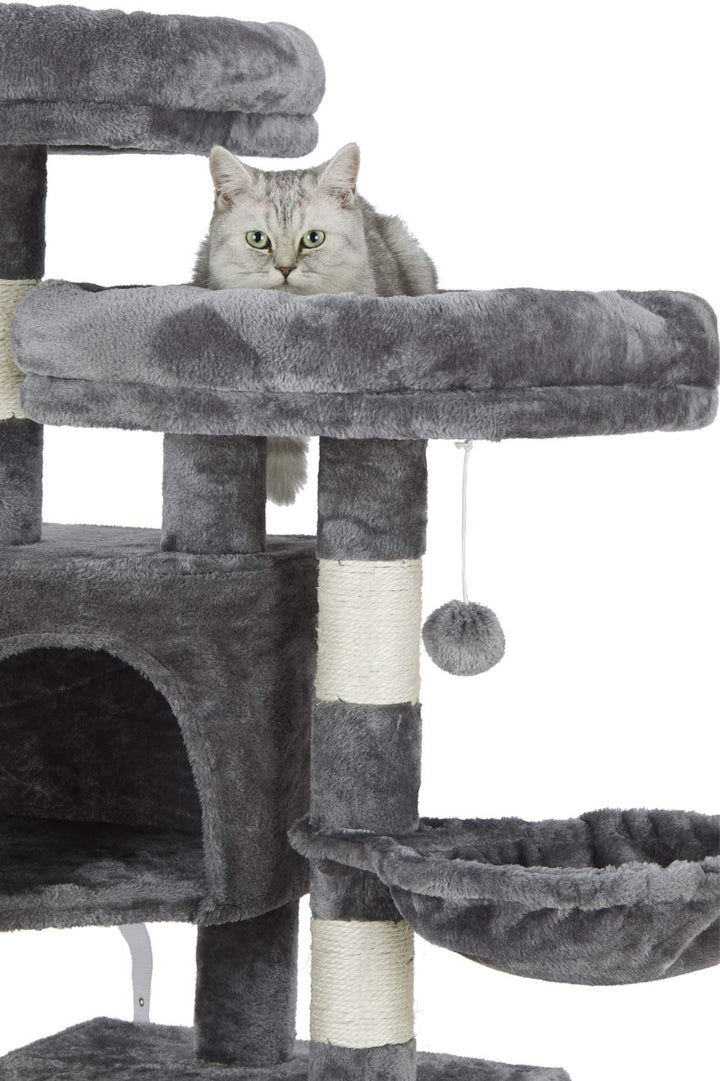 Kratzbaum gross mit 2 Hoehlen und Haengematte fuer grosse Katzen - Bild 6