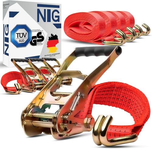 Spanngurte mit Ratsche 50 mm 8 m 5000 kg 10er-Set Ladungssicherung