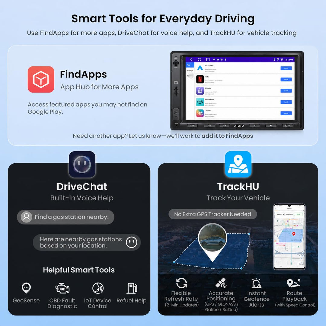 Doppel-DIN Autoradio 7" Android mit CarPlay &amp; Android Auto 2G+32G - Bild 7