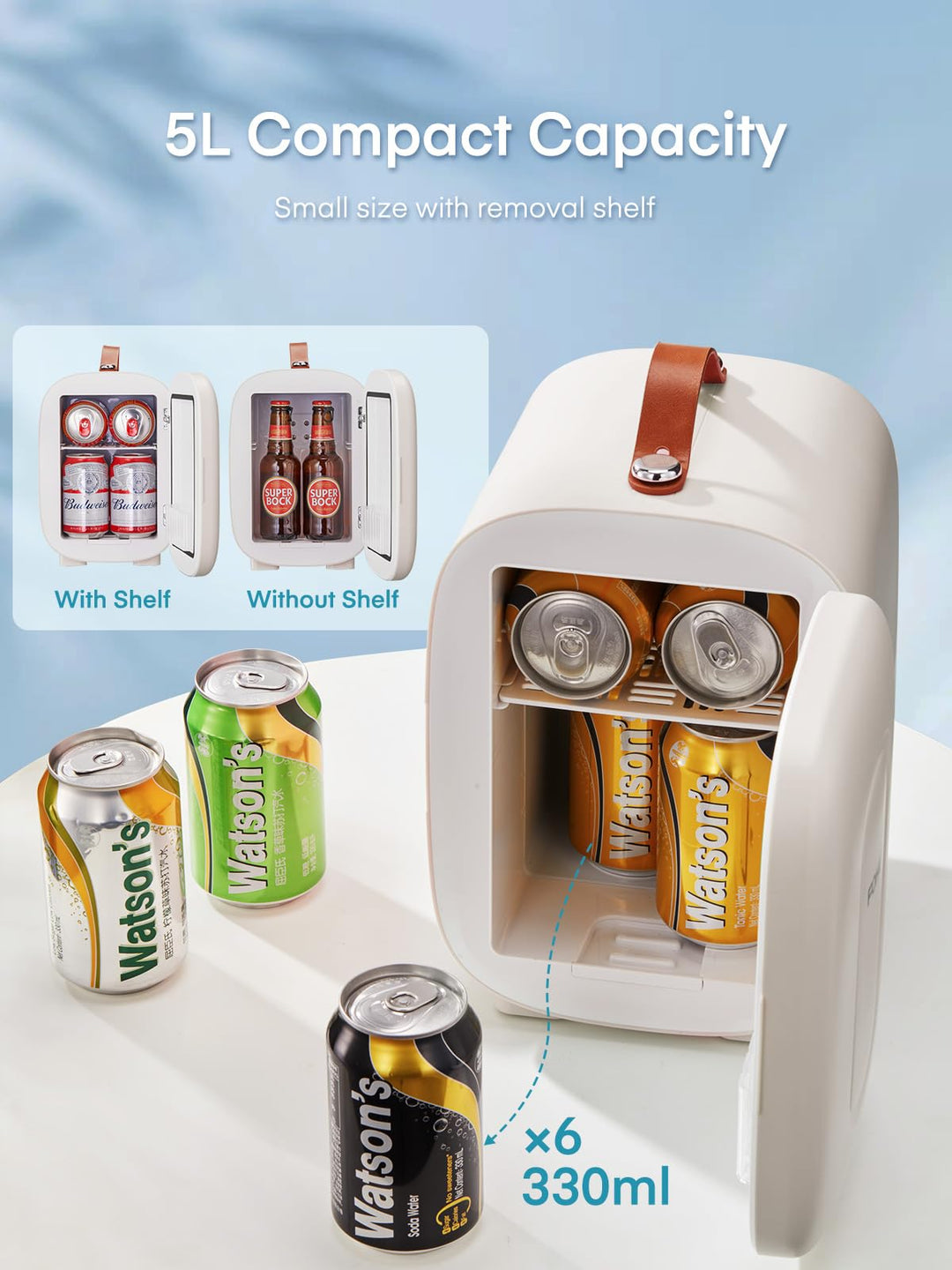 Mini Kühlschrank 5 Liter Kühlen &amp; Wärmen 220V/12V für Büro und Auto - Bild 2