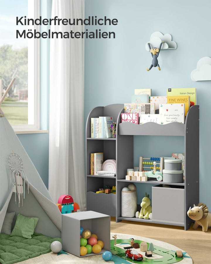 Kinderbücherregal 3-in-1 mit 2 Boxen und 5 Ablagen Spielzeugaufbewahrung - Bild 3
