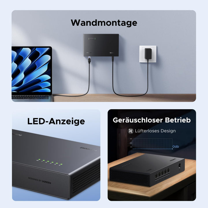 Netzwerk Switch 2.5G Unmanaged 5-Port lüfterlos Plug &amp; Play - Bild 7