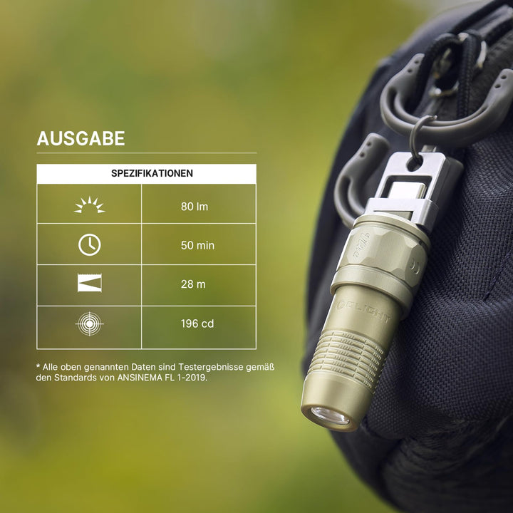 Mini Taschenlampe Schlüsselbund USB-C aufladbar 80 Lumen Aluminium - Bild 9