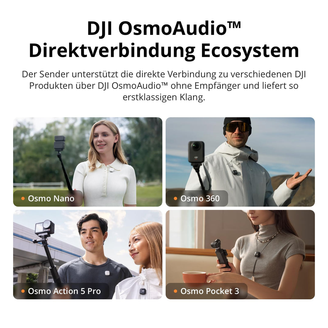Drahtloses Lavalier-Mikrofon 2 Sender + Handy-Empfänger 300 m USB-C - Bild 6