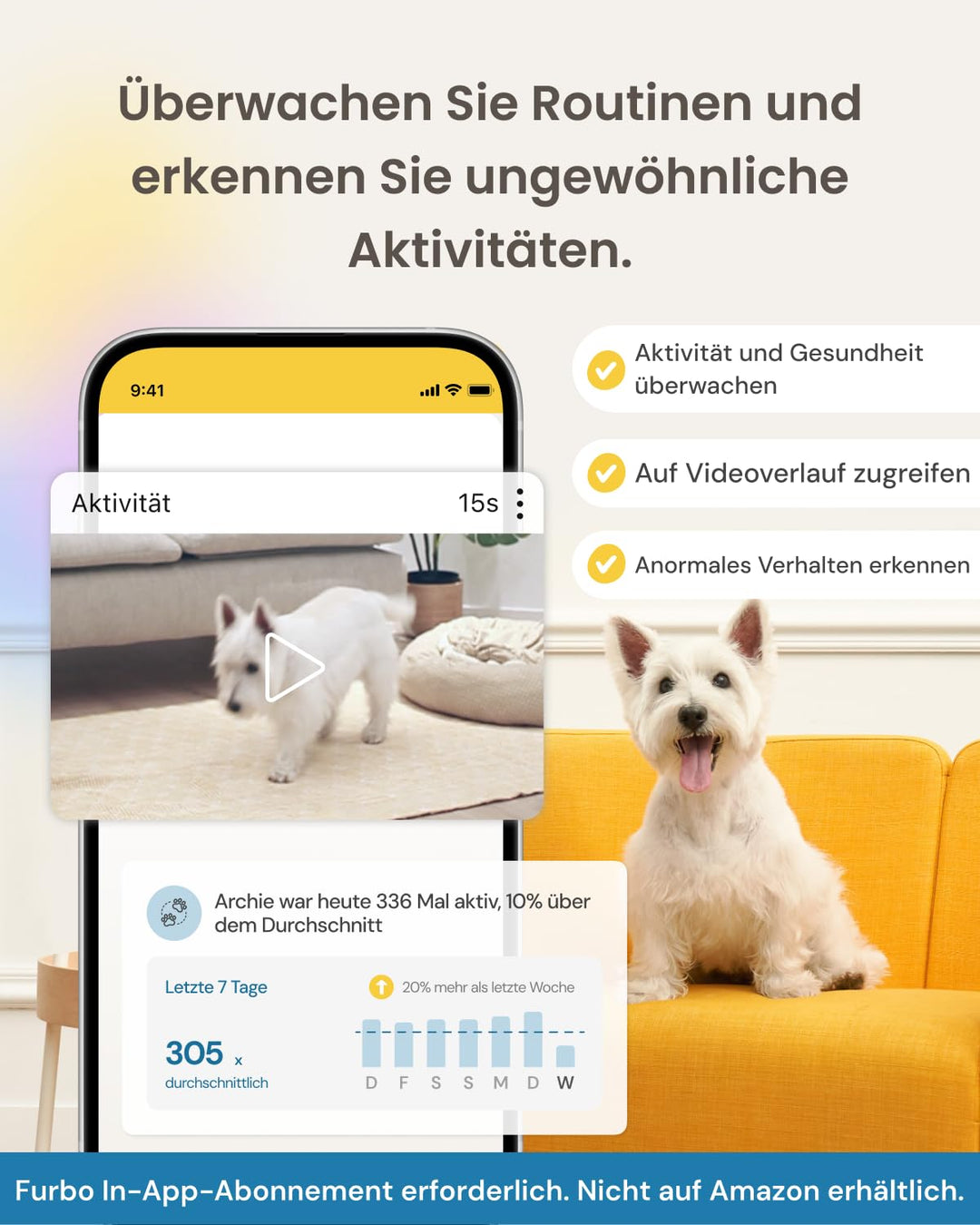 Hundekamera 360° mit Leckerliwurf 1080p Full HD Farbnachtsicht - Bild 7