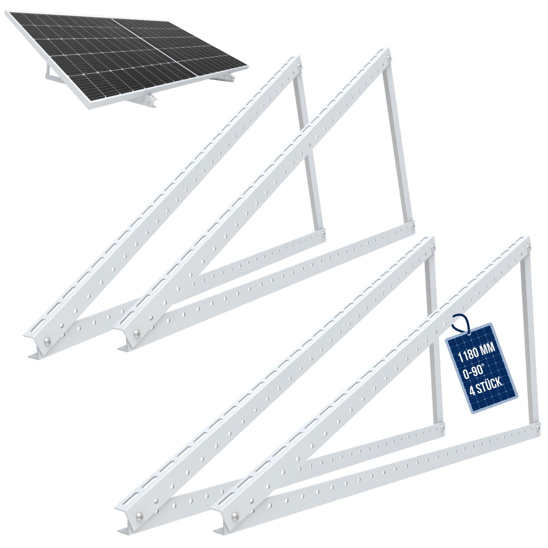 Solarmodul-Halterung Flachdach Aluminium 118 cm 0-90° für 2 Module