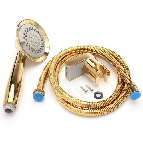 Handbrause Set Gold mit Schlauch 150 cm und Halterung ABS