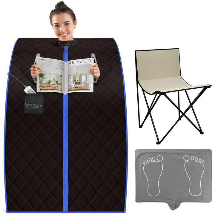 Dampfsauna Zelt faltbar 70x80x98 cm mit Stuhl und Heizmatte