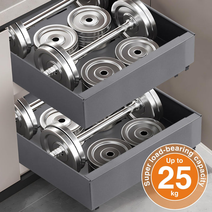 Teleskopschublade Küche 32–52 cm ohne Bohren 2er Set Stahl - Bild 5