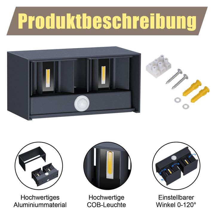 Aussenwandleuchte LED 24W Anthrazit IP65 Warmweiss 2700K - Bild 2