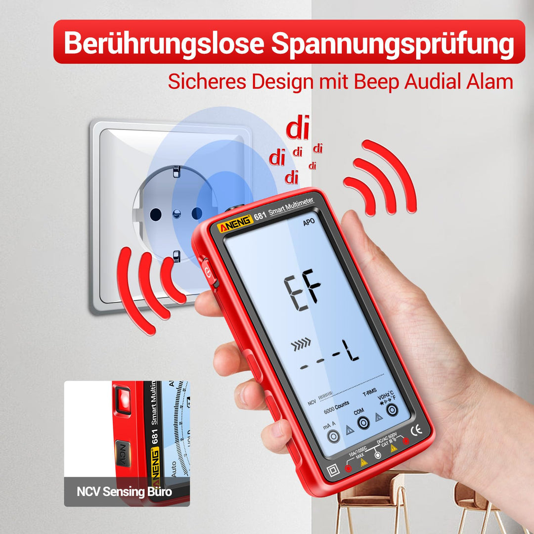 Digitales Multimeter wiederaufladbar USB-C 5-Zoll-Display Elektriker - Bild 5