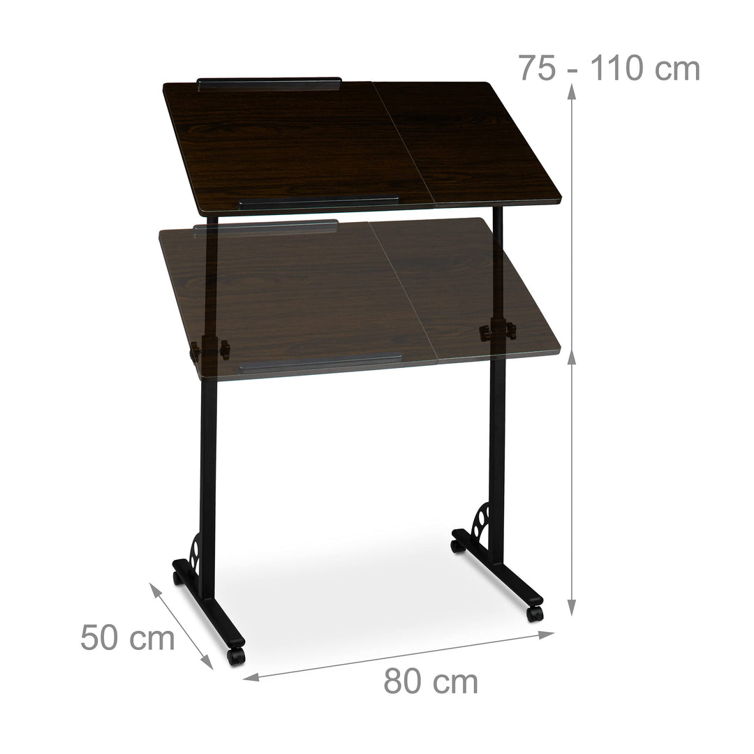 Laptoptisch höhenverstellbar mit Rollen MDF 75-110 cm für Homeoffice - Bild 4