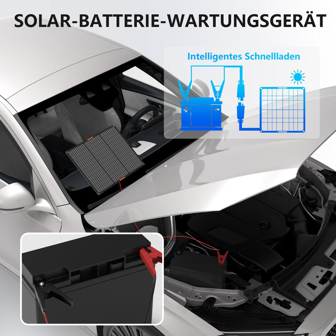 Solarpanel 50W 12V monokristallin mit Laderegler für Autobatterien - Bild 8