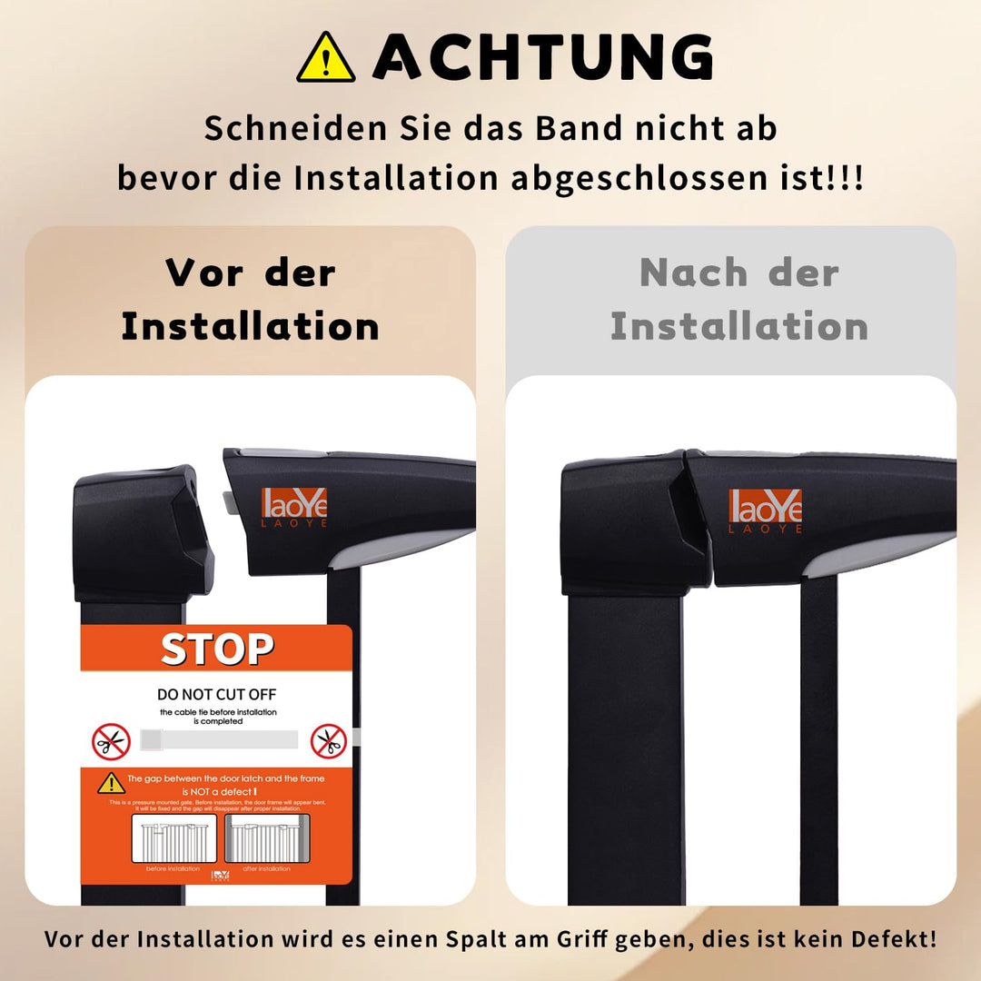 Treppenschutzgitter ohne Bohren 92 cm hoch, 75-124 cm, Auto-Close - Bild 10