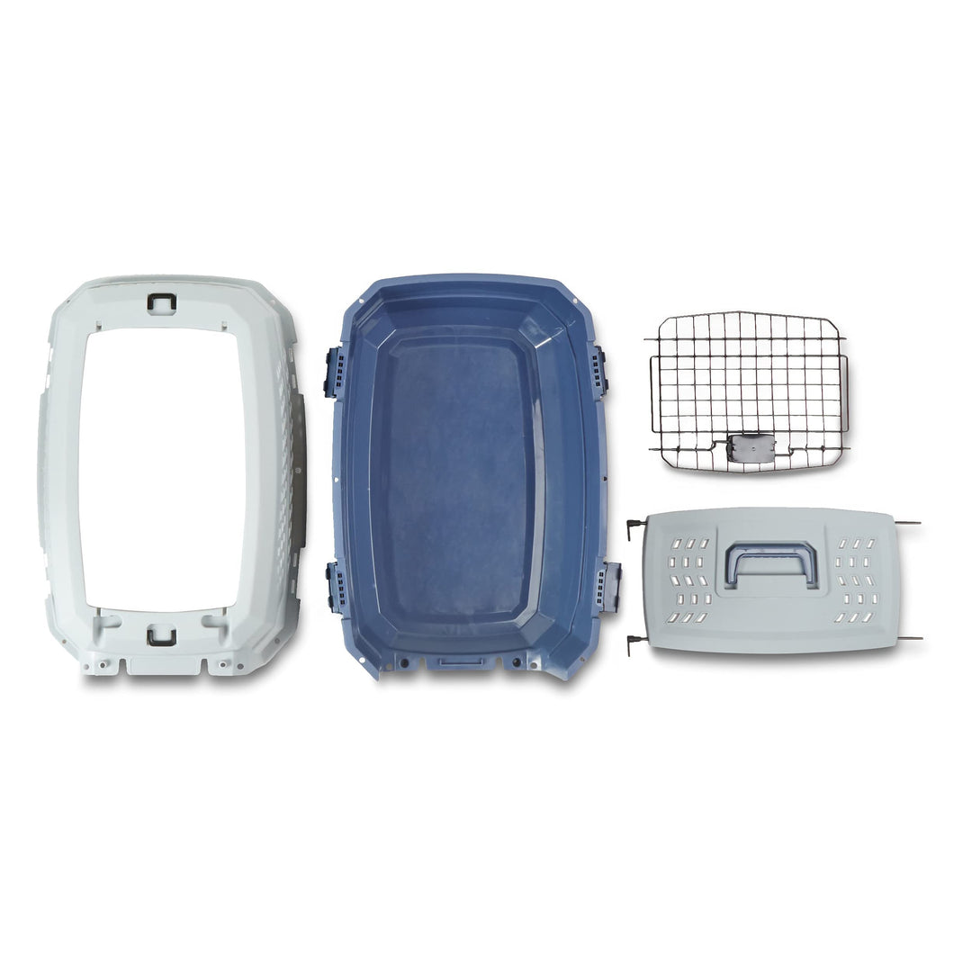 Hundebox zweitürig mit Belüftung 58x38x33 cm Blau - Bild 8