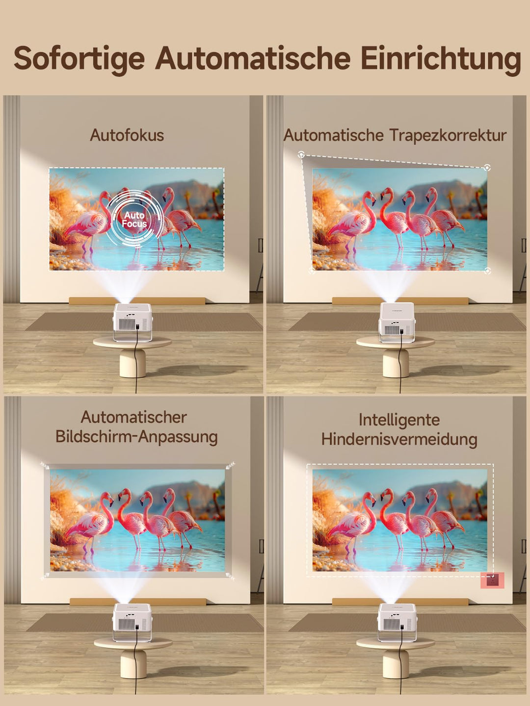 Smart Beamer 1080P Native 800 ANSI Android 14 4K 135 Zoll - Bild 5