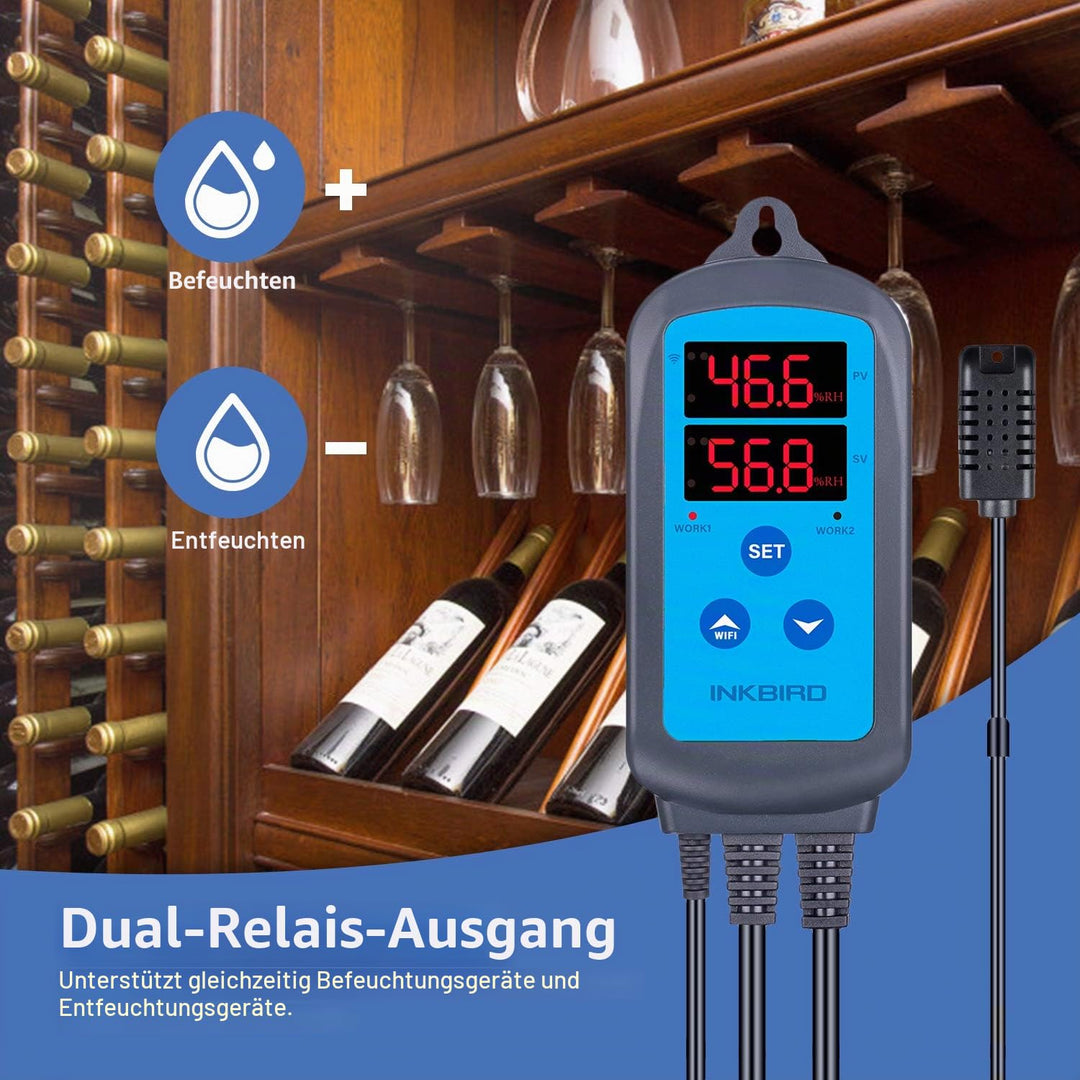 Feuchtigkeitsregler WLAN mit App 10–99%RH Doppelrelais 2200W - Bild 2