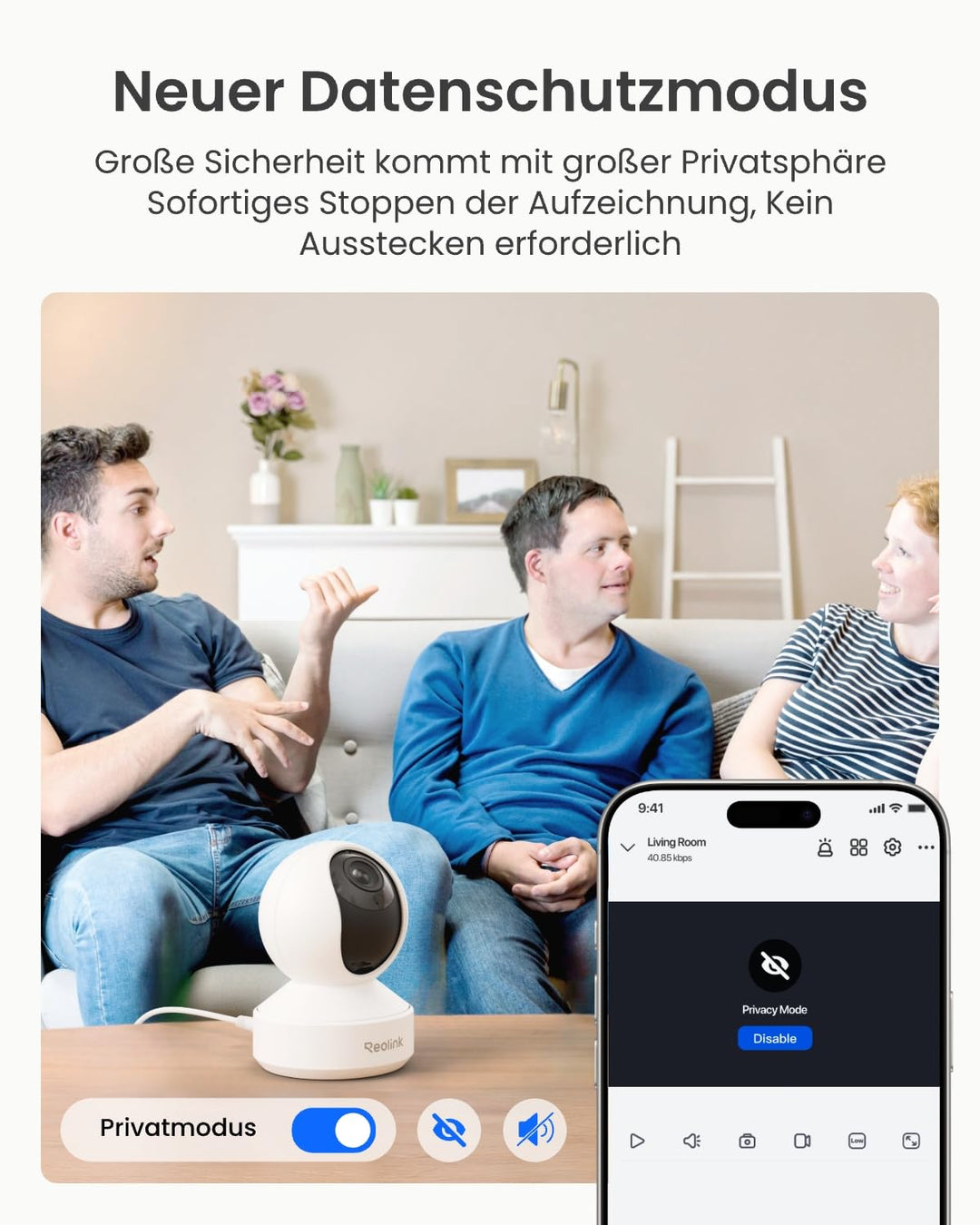 PTZ Überwachungskamera Innen 4K WLAN mit 3x optischem Zoom - Bild 5