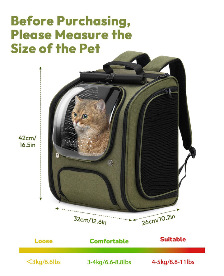 Haustier-Rucksack olivgrün für Katzen &amp; Hunde bis 5 kg - Bild 9