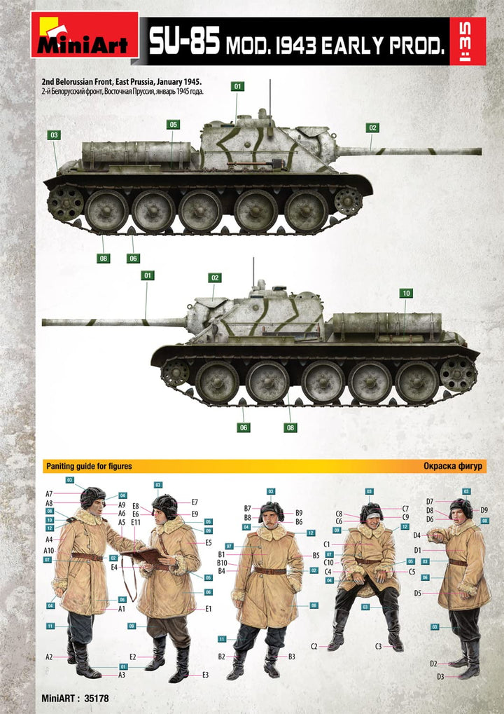 Panzer Modellbausatz SU-85 Frühe Produktion 1943 Massstab 1:35 - Bild 2