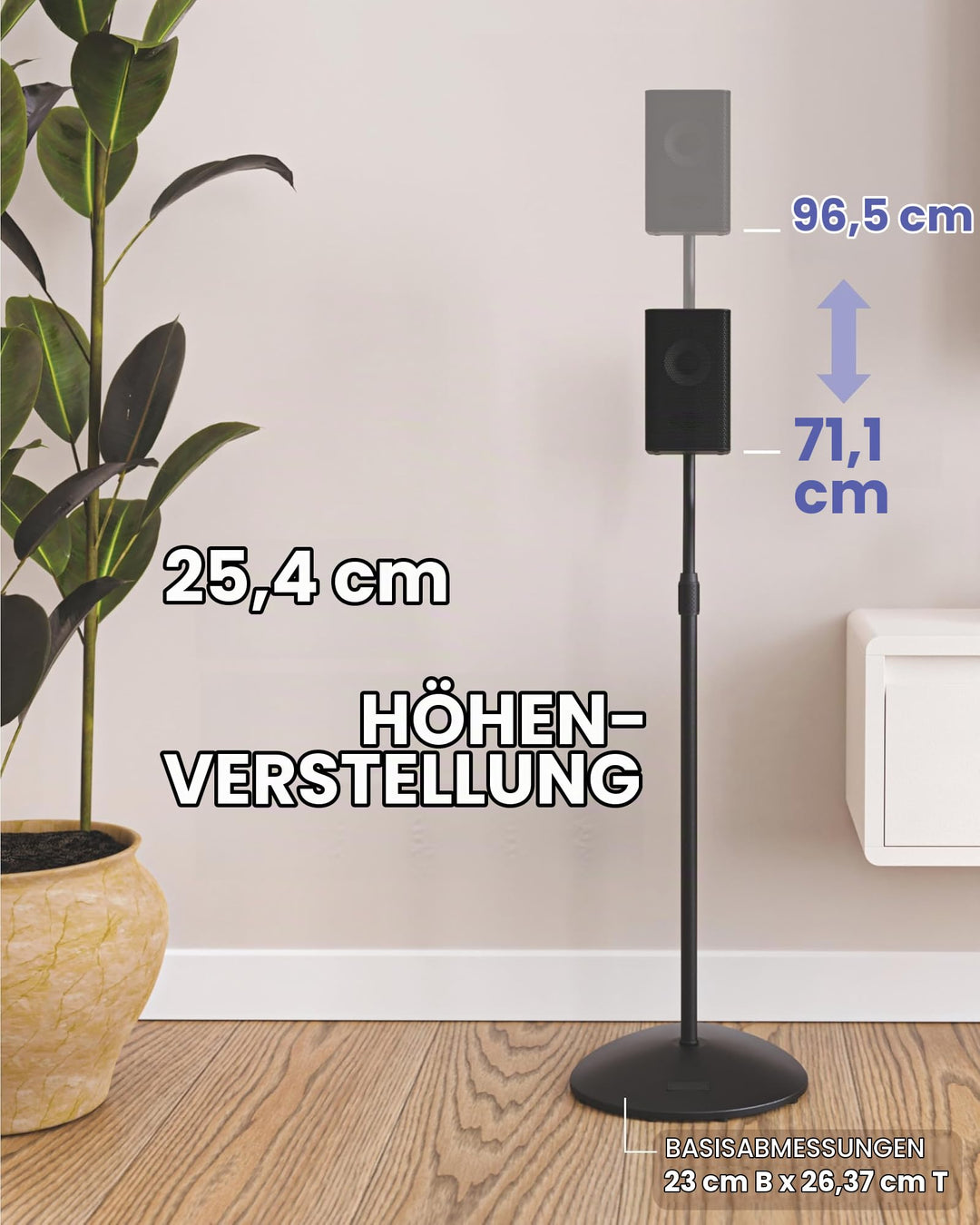 Lautsprecherständer höhenverstellbar 71–97 cm für kleine Lautsprecher - Bild 9