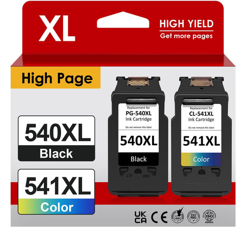 Druckerpatronen 540XL 541XL Multipack Schwarz + Farbe für Canon Pixma