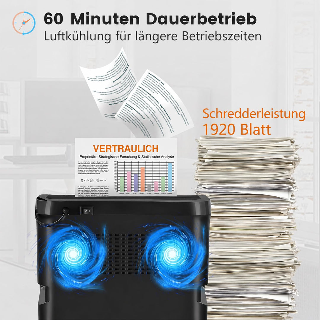 Aktenvernichter Mikroschnitt P-4 18 Blatt 30L Behaelter fuer Buero - Bild 6