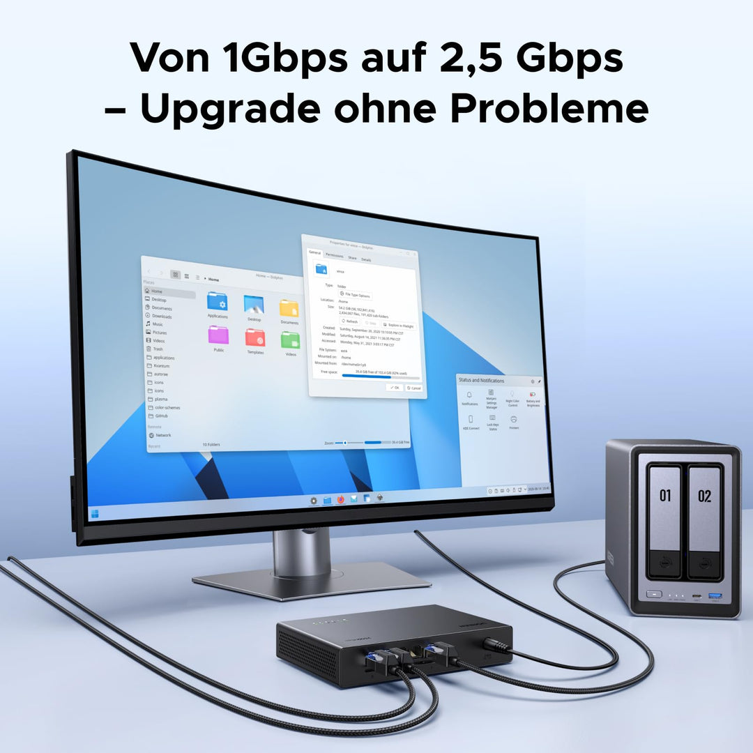 Netzwerk Switch 2.5G Unmanaged 5-Port lüfterlos Plug &amp; Play - Bild 4