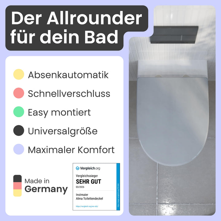 WC-Sitz D-Form Duroplast Manhattan Grau mit Absenkautomatik - Bild 2