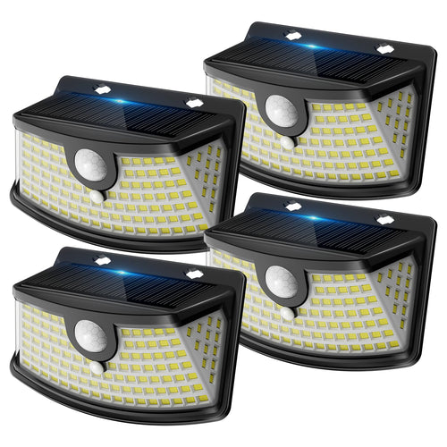 Solar-Aussenleuchte mit Bewegungsmelder 120 LED 270° 4er Set