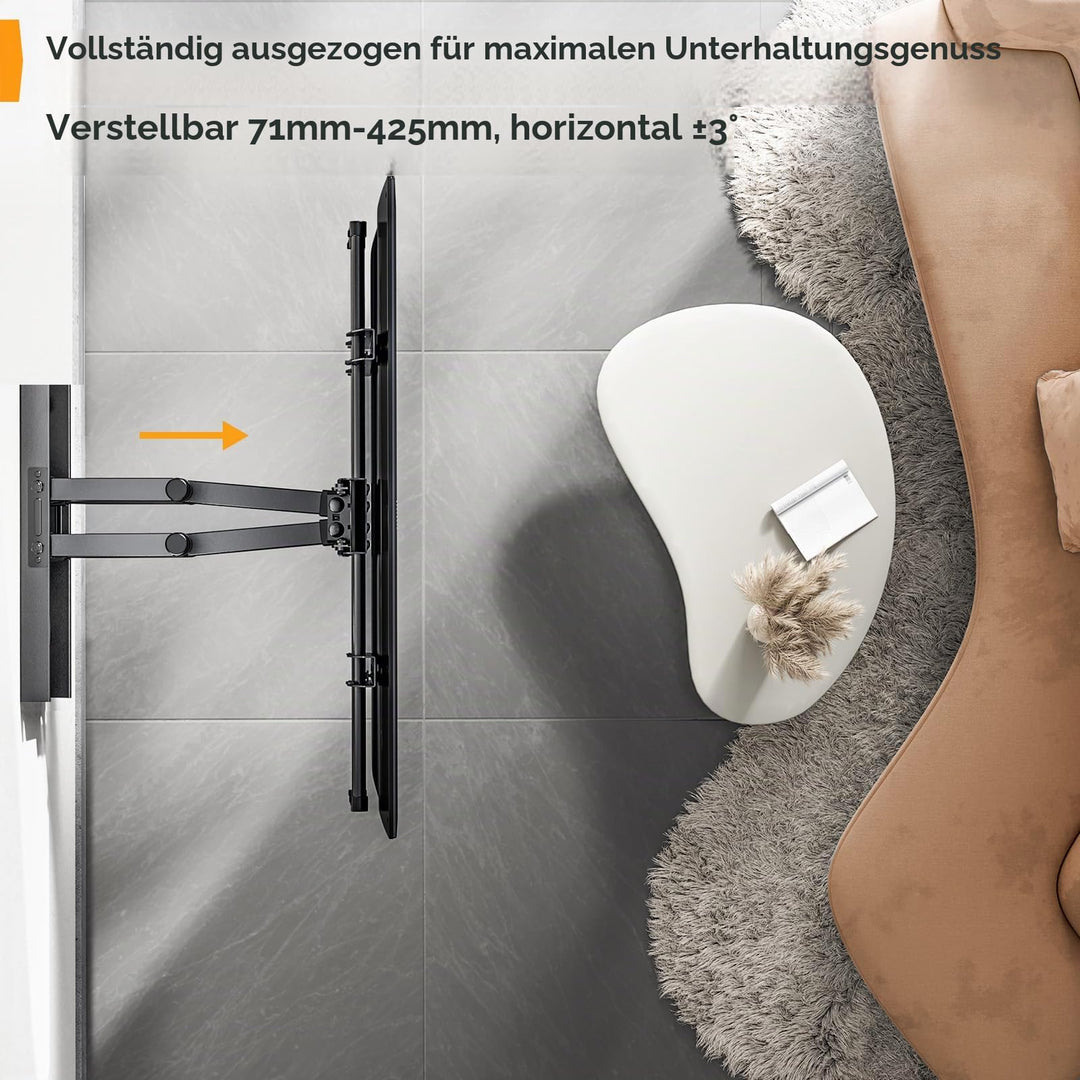 TV Wandhalterung schwenkbar 37-84 Zoll bis 60 kg, VESA 600x400 - Bild 5