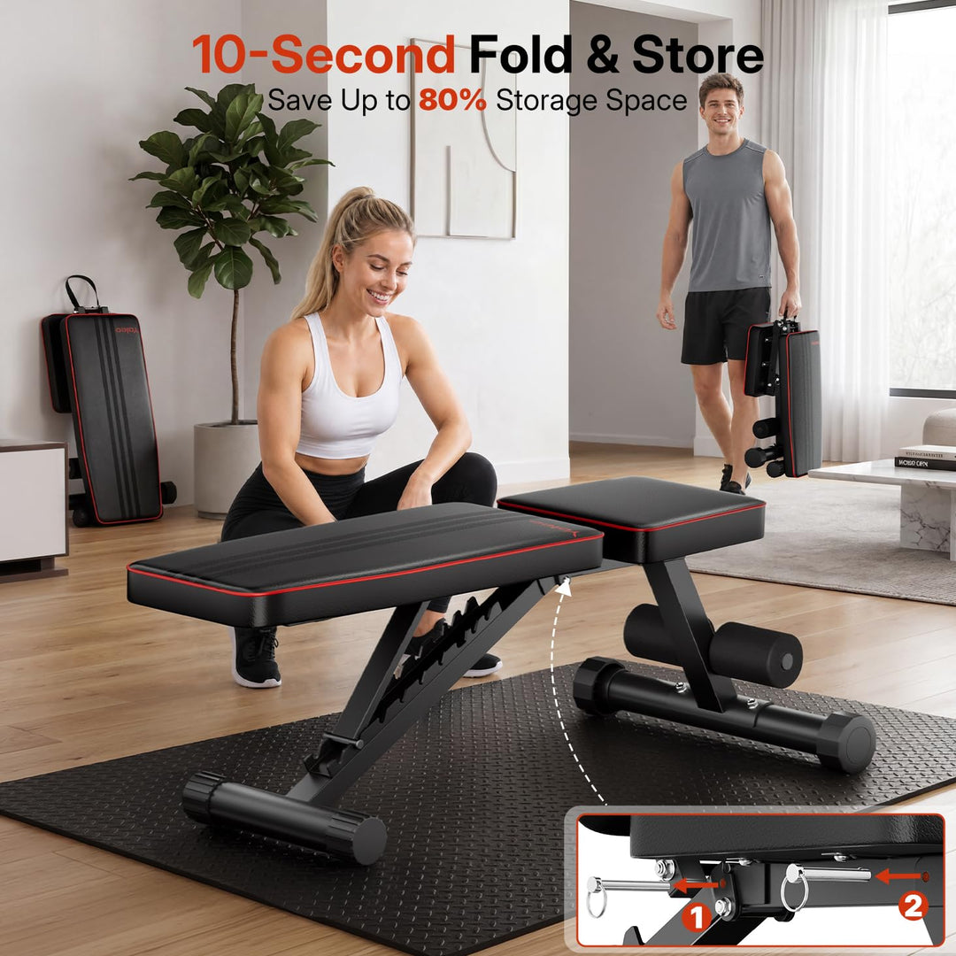 Hantelbank verstellbar klappbar 300 kg 11 Positionen Home Gym - Bild 9