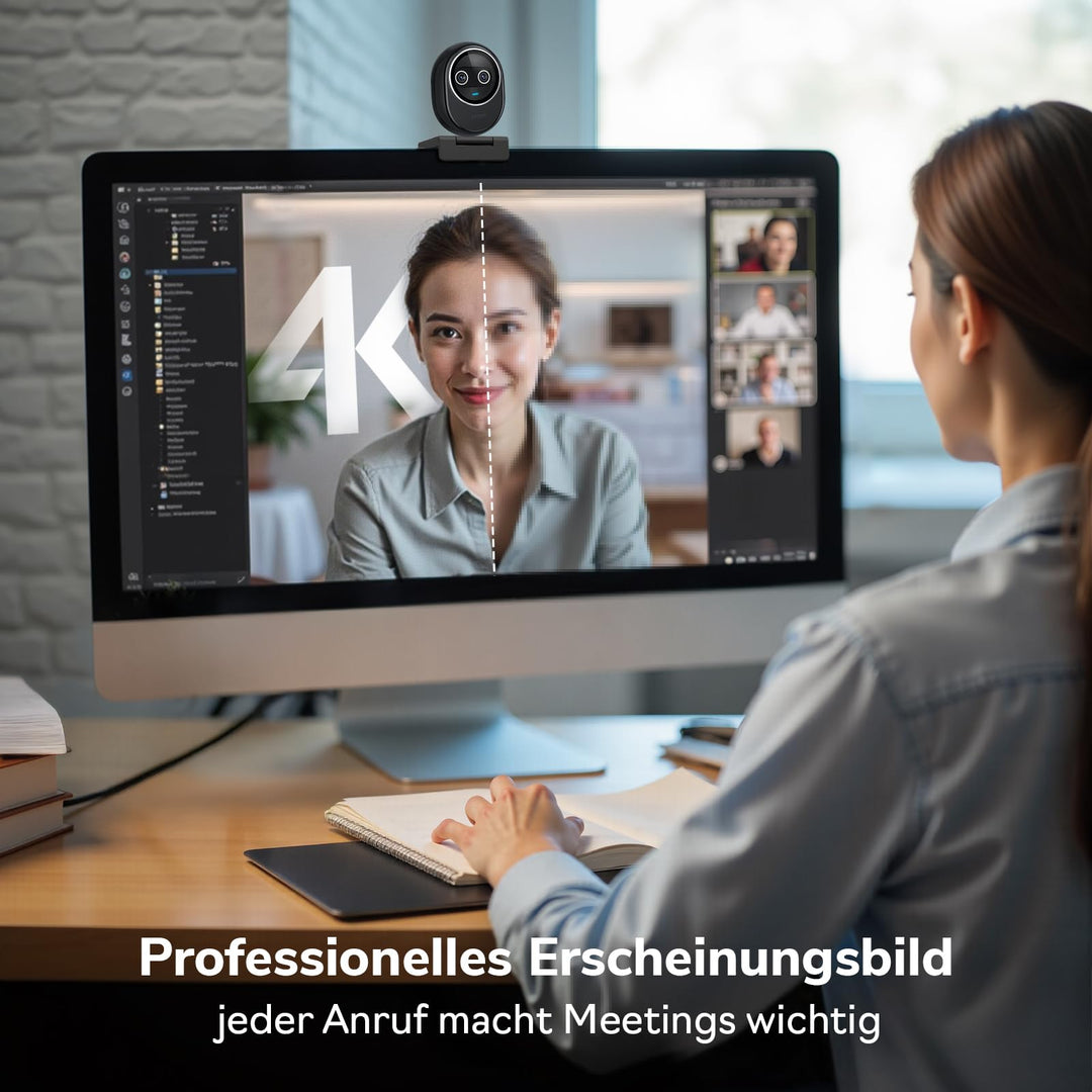 Webcam 4K Dual-Kamera KI-Fokus USB-C mit 3 Mikrofonen - Bild 6
