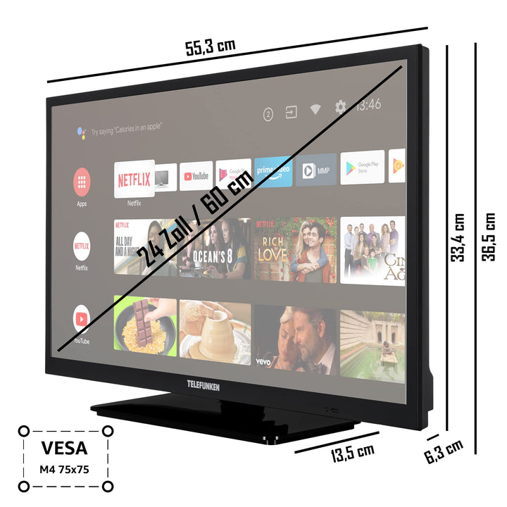 Smart TV 24 Zoll HD Android mit Triple-Tuner 12V Camping - Bild 3
