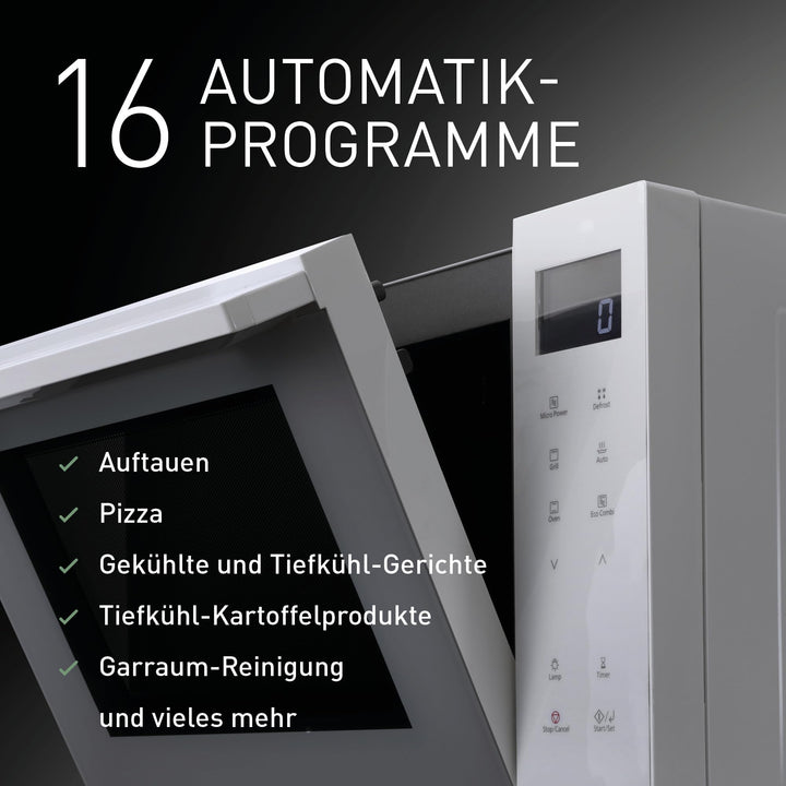 Kombi-Mikrowelle mit Grill 23 l Inverter-Technologie Flachbett weiss - Bild 7