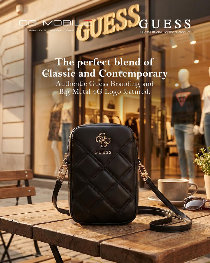 Handytasche Zip Quilted 4G Schwarz gesteppt mit Reissverschluss - Bild 2