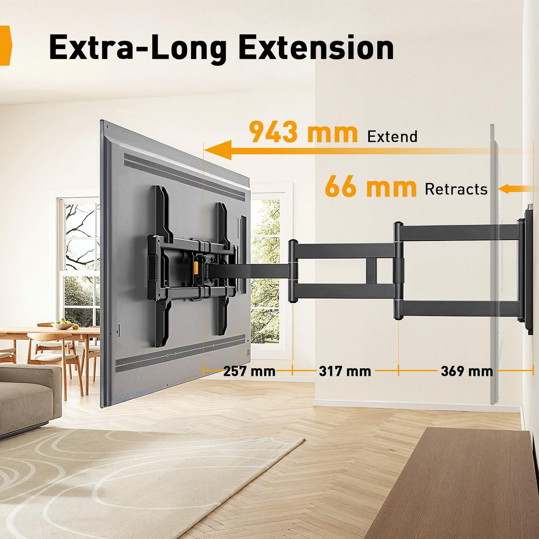 TV Wandhalterung Langarm 943mm schwenkbar für 42-84 Zoll bis 68kg - Bild 4