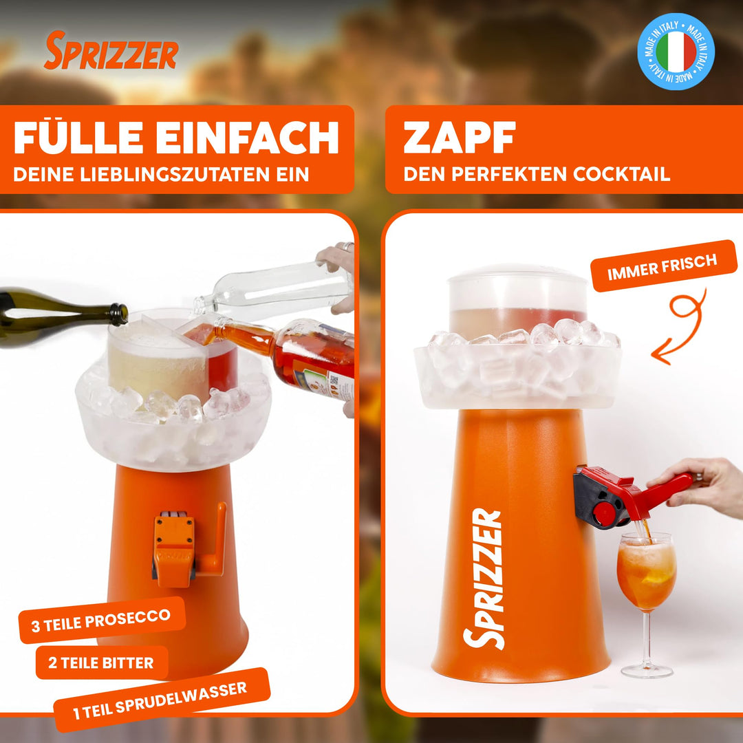 Spritz-Dispenser manuell mit Eisbehälter 3 Liter für Aperitif - Bild 3