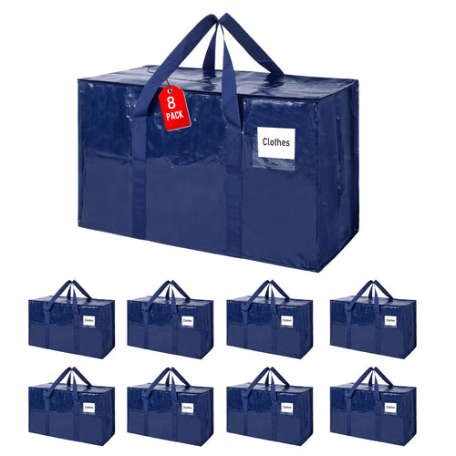 Aufbewahrungstasche 93L transparent 8er-Set mit Reissverschluss