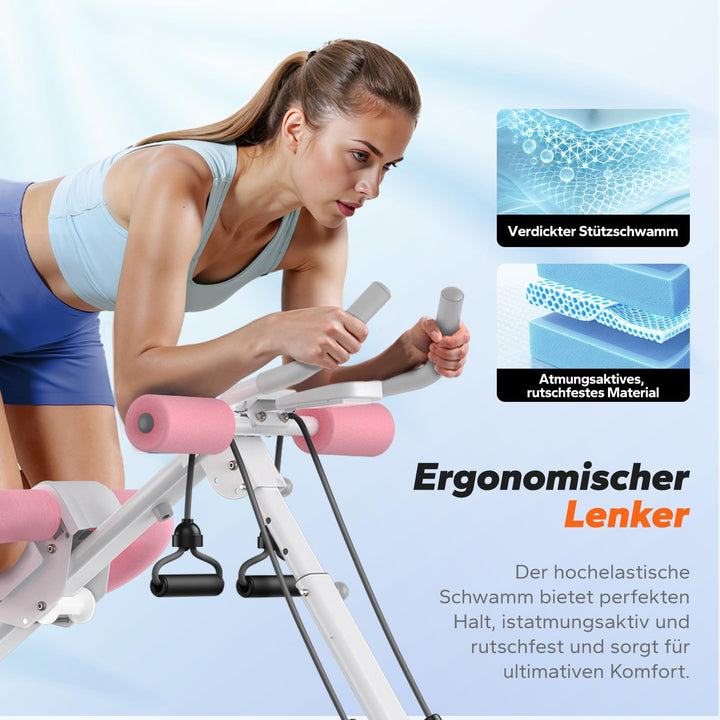 Bauchtrainer Multifunktional mit LCD-Monitor faltbar Rosa - Bild 6