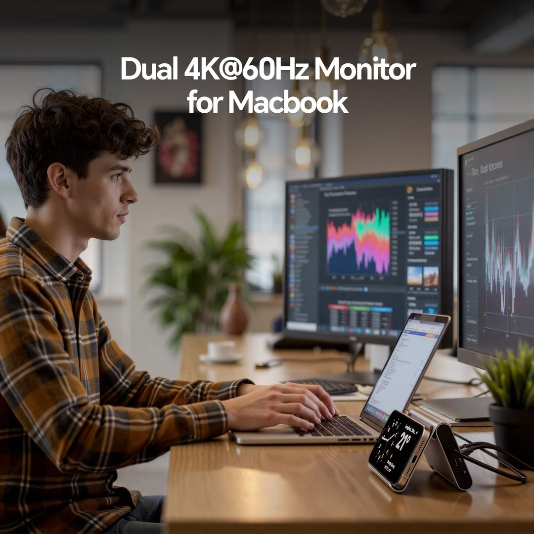 USB-C Dockingstation MacBook 11-in-2 Dual 4K@60Hz mit Laptop-Ständer - Bild 4