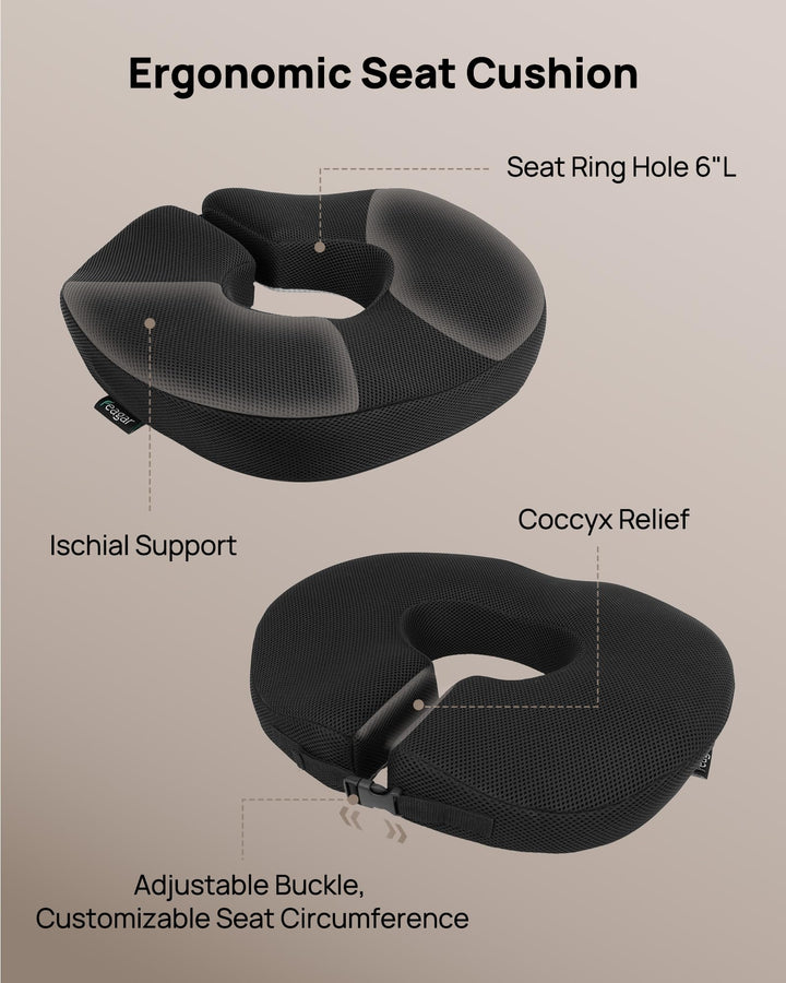 Sitzkissen Memory-Schaum Donut-Form mit Hohlraum 46x38x8 cm ergonomisch - Bild 3
