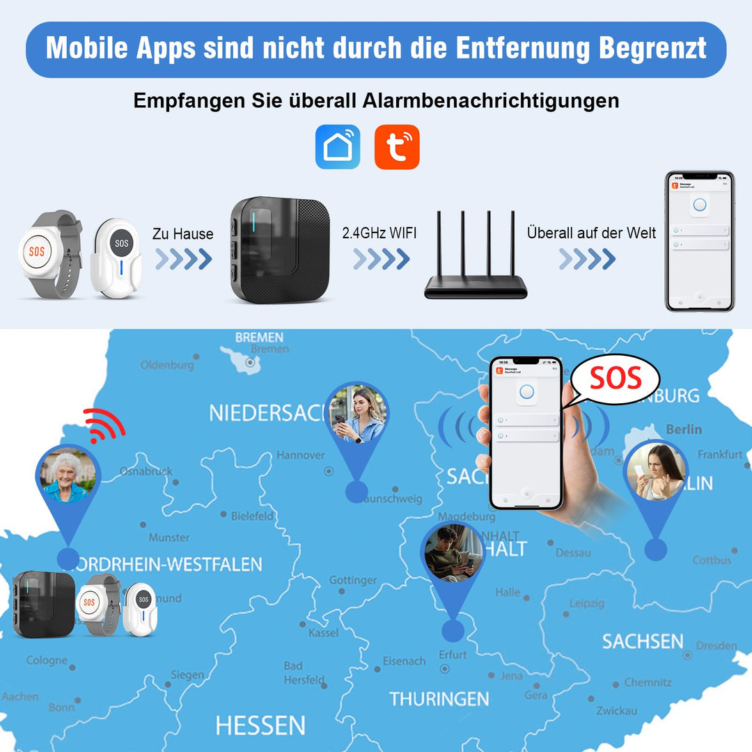 WiFi Notrufknopf Senioren mit App-Benachrichtigung erweiterbar - Bild 3
