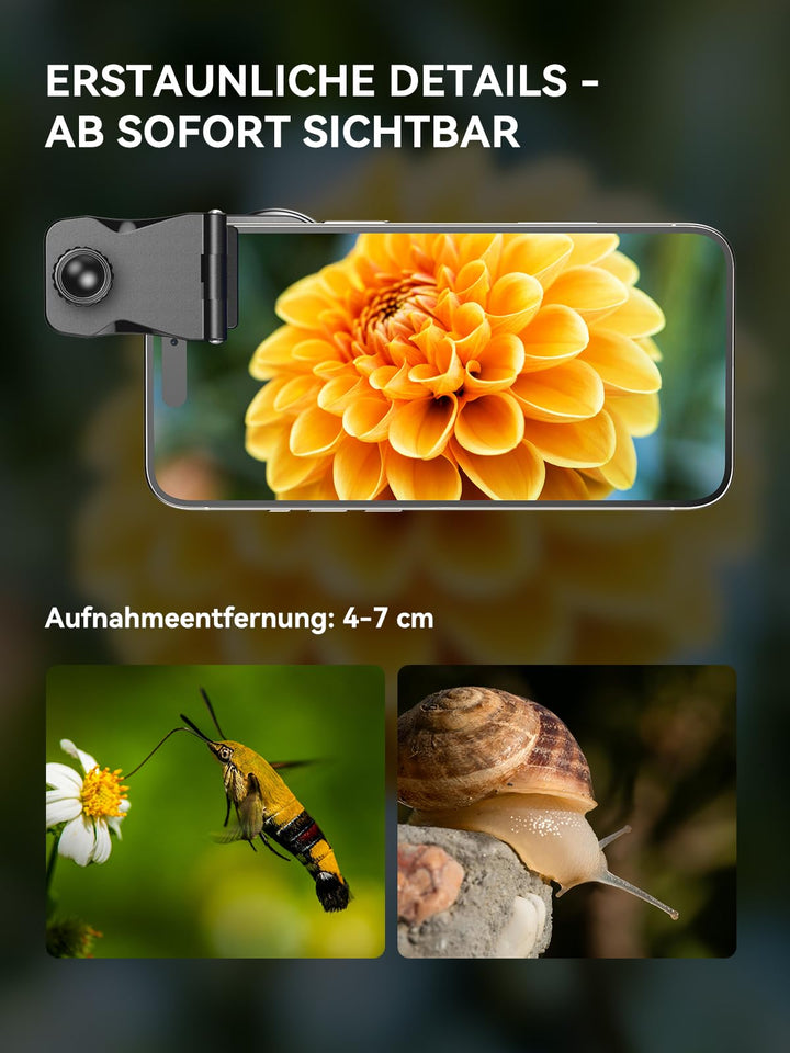 Smartphone Makroobjektiv 100mm HD Clip-On für iPhone &amp; Samsung - Bild 2