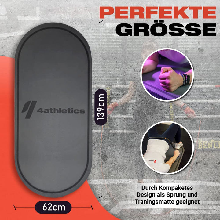 Sportmatte oval 139x62 cm TPE 8 mm für Seilspringen &amp; Yoga - Bild 5