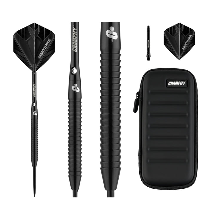 Steeldart Set 90% Tungsten 23g mit Darttasche, 9 Schäfte &amp; Flights