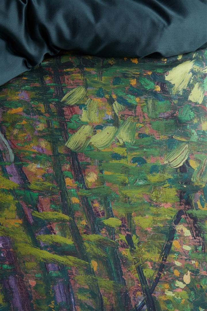 Bettwäsche Mako-Satin Van Gogh Trees Grün 220 TC mit Reissverschluss - Bild 5