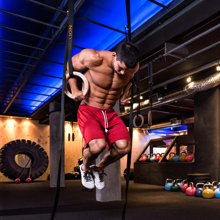 Turnringe Holz 32mm mit Nylongurten 4.5m Fitness Calisthenics - Bild 7